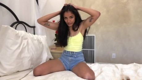 Close up amateur video of skinny Latina Viva Athena having sex