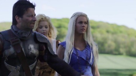 Outdoor Game of Thrones roleplay combines with brutal medieval sex