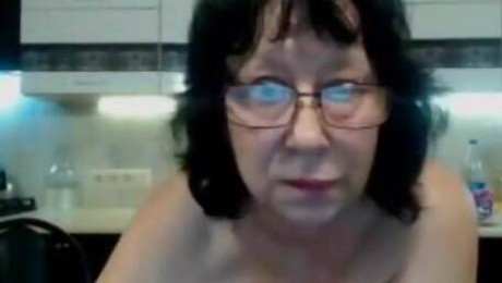 Granny masturbating glasses webcam