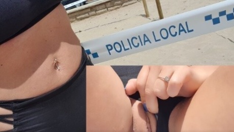Not say to police.. Teen masturbation pussy on public beach