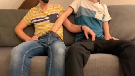 Taylor and Julien masturbating while watching TV