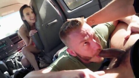 interracial gay sex in car - naughty girlfriend watches her fiancee ass fucked