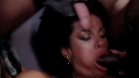 Lewd vintage MILF gangbang incredible xxx clip