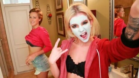 Bailey and Halle's legs on shoulders porn