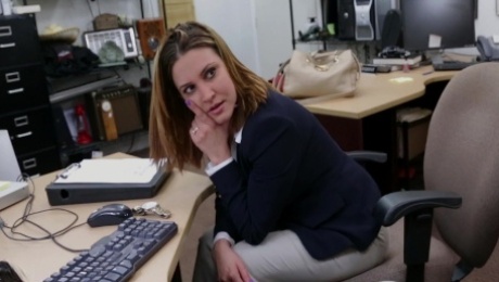Business lady bent over the desk and fucked